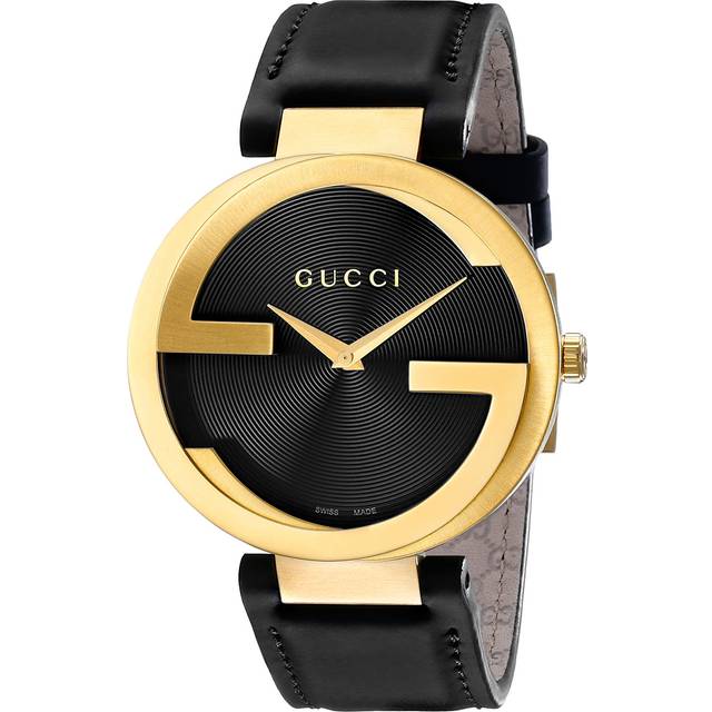 Gucci YA133326 Interlocking Black Dial Gold Tone  Ladies Watch