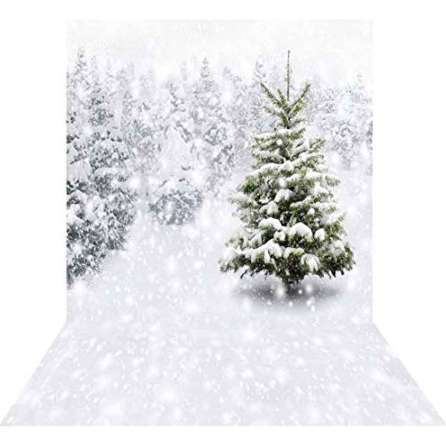 Allenjoy 5x7ft Photography Christmas Photo Backdrops Xmas New Year Winter Forest Background for Kids Baby Shower Newborn Snow Tr