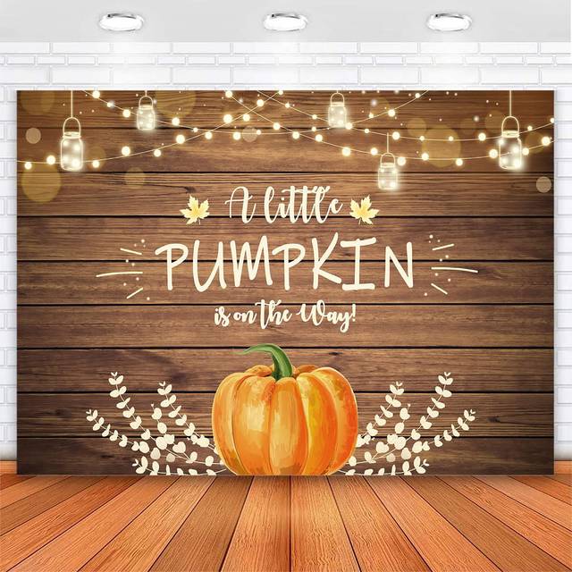 Avezano Fall Pumpkin Baby Shower Backdrop Fall Baby Shower Decorations Autumn Rustic A Little Pumpkin is on The Way Baby Shower Background 7x5ft
