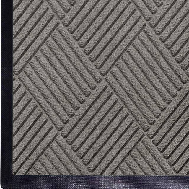 WaterHog Diamond commercial-grade Entrance Mat with Rubber Border - IndoorOutdoor  Quick Drying  Stain Resistant Door Mat (Medium grey  2 x 3)
