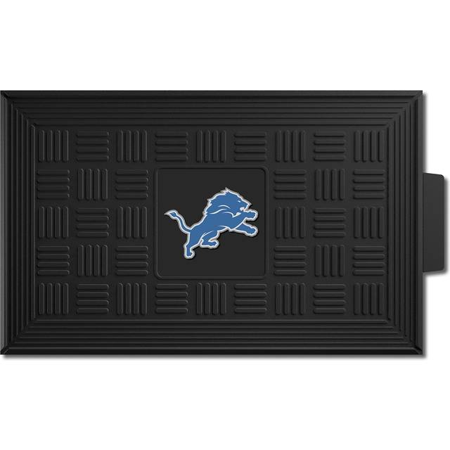 FANMATS 11442 Detroit Lions Heavy Duty Vinyl Medallion Outdoor Door Mat  19.5in. x 31in.