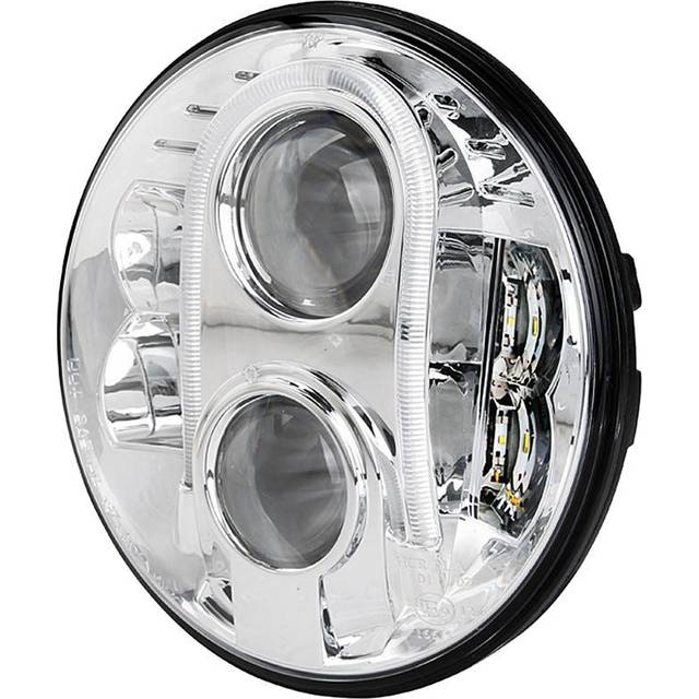 LED Scheinwerfer 7" passend für Harley Davidson Sportster 1200 Iron / Low mit ECE Craftride TH3 chrom