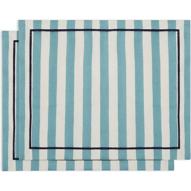 La DoubleJ Placemat Set Of 2 - Woman Placemats & Runners Riviera Sky Blue One Size