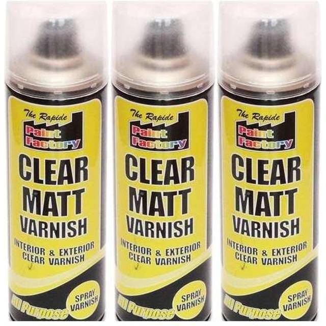 Paint Factory Clear Matt Varnish Spray Can 250ml      7127 (Pack of 3)