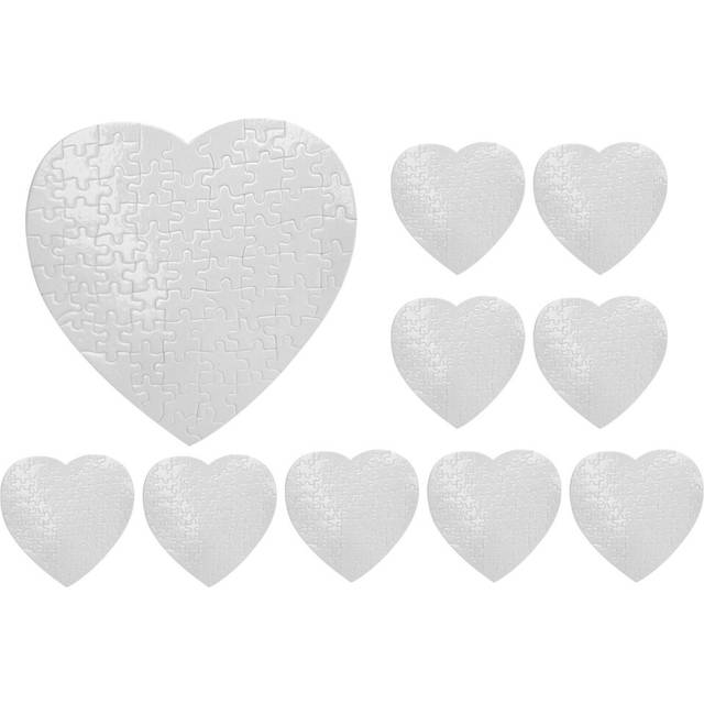 10Pcs Sublimation Blank Puzzle DIY Craft Heart Puzzle DIY Transfer Products