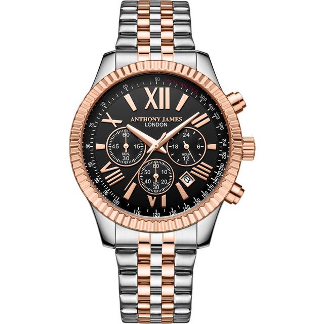 Two Tone  Hand Assembled Anthony James Chrono Sports 43mm - Silver (*)