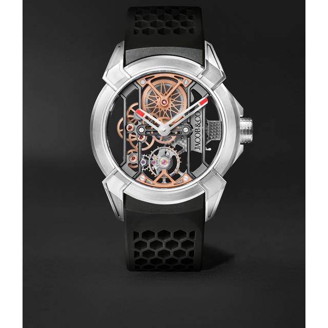 Jacob & Co. - Epic X Hand-Wound Skeleton 44mm Titanium and Rubber Watch, Ref. No. EX110.20.AA.AA.ABRUA - Men - Black