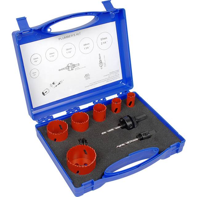 Forgefix M3 Bi-Metal Plumbers Holesaw Kit (9 Piece) in Red Carbon Steel