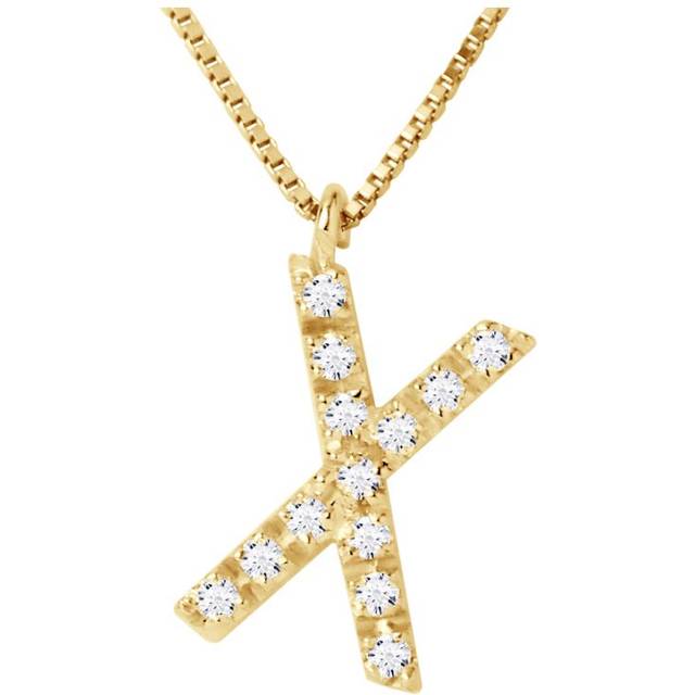 Diadema Womens - Necklace with Diamonds - X - Yellow Gold - White - One Size