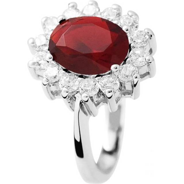 Diadema Womens - Ring - Pure White Collection - Red Sterling Silver - One Size