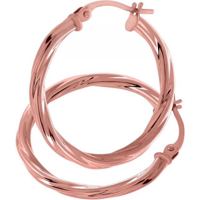 Diamant L'Eternel Womens 9ct Rose Gold Twist Hoop Earrings - One Size