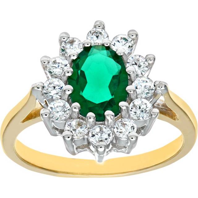 Diamant L'Eternel Womens 9ct Yellow and White Gold Ladies Stone Set Cluster Ring - Size J - Yellow/White