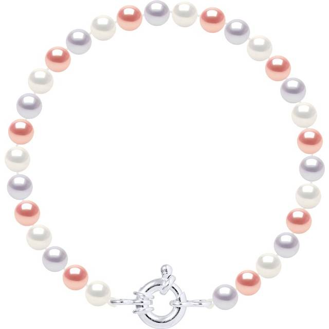 Diadema Womens - Bracelet - Real Freshwater Pearls - Pastel Multicolour - Silver - One Size