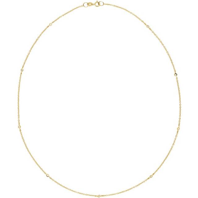 Diadema Womens - Necklace with Diamonds - Yellow Gold - White - One Size