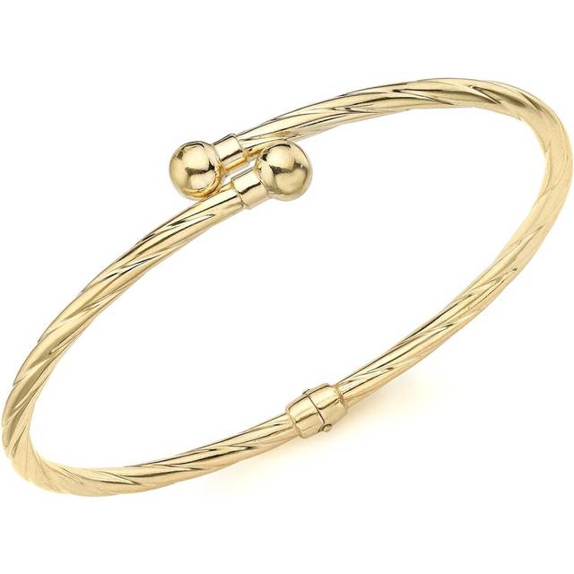 Carissima Gold Unisex 9 ct Yellow Gold Crossover Twist Bangle