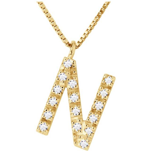 Diadema Womens - Necklace with Diamonds - N - Yellow Gold - White - One Size