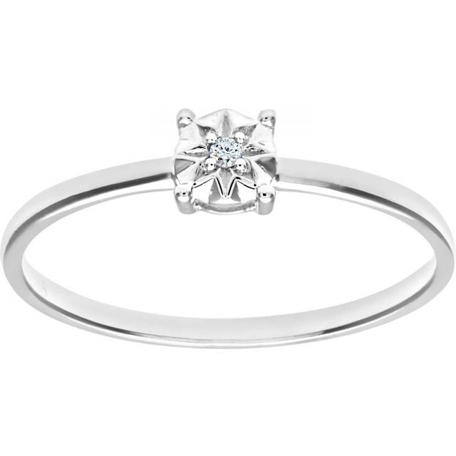 Diamant L'Eternel Womens Ladies 9ct White Gold Illusion set Diamond Solitare Ring - Size J