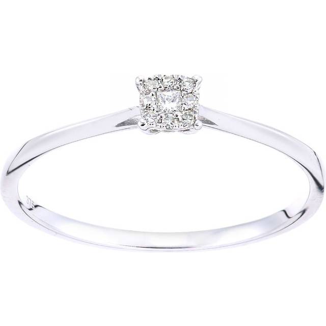 Diamant L'Eternel Womens 9ct White Gold Ring With 0.07ct Diamond - Size J