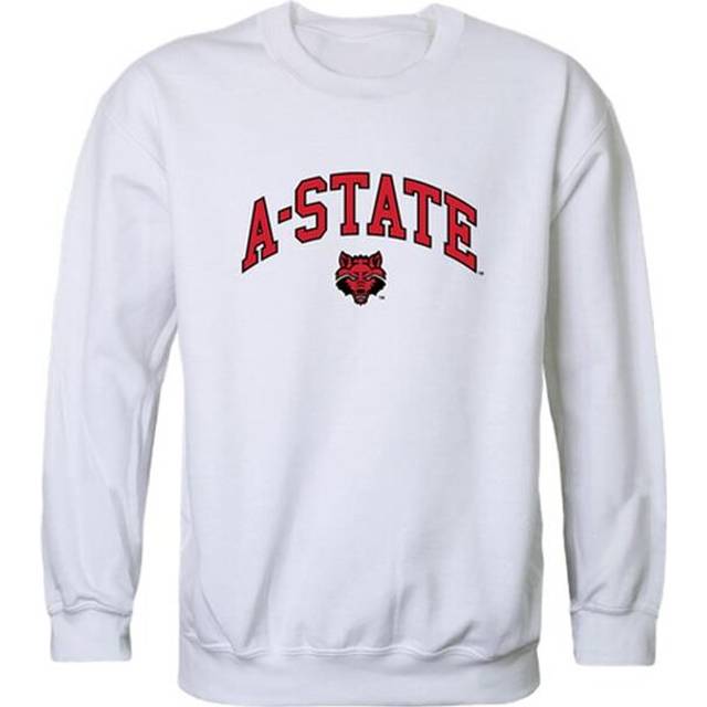 W Republic 541-211-WHT-01 Arkansas State University Men Campus Crewneck Sweatshirt, White - Small