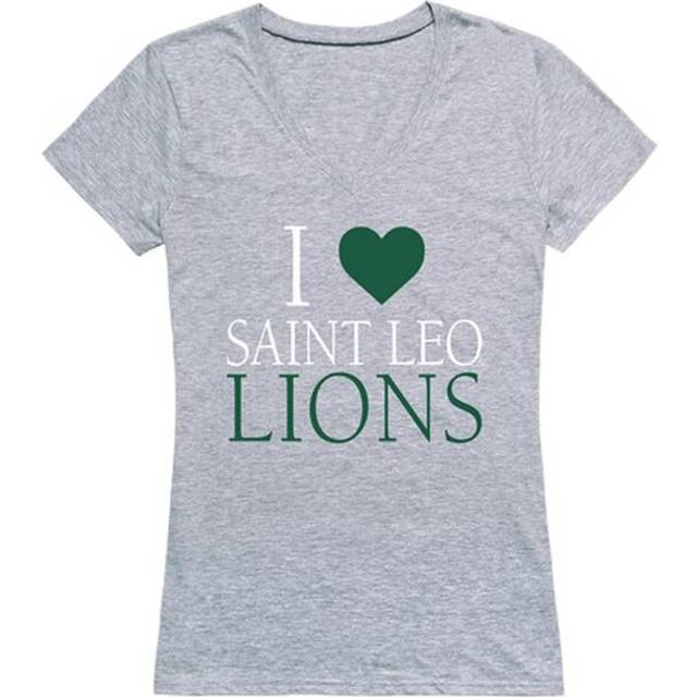 W Republic 550-374-HGY-05 Saint Leo University I Love T-Shirt for Women, Heather Grey - 2XL