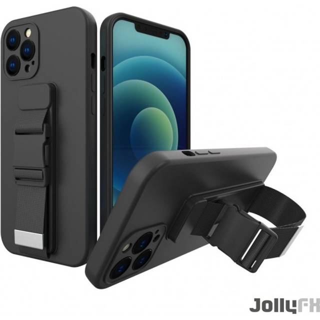 Rope Gel Airbag Skal Med Lanyard Xiaomi Redmi 9 - Svart