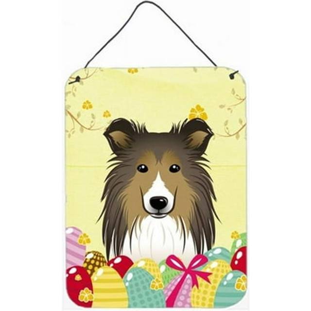 """""Caroline's Treasures Sheltie Easter Egg Hunt Wall or Door Hanging Prints BB1924DS1216  16HX12W  Multicolor"""""
