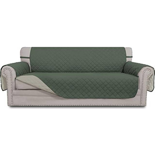 Easy-Going Reversible Oversized Couch Cover for 3 Cushion Couch Sofa Cover for Dogs Water Resistant Furniture Protector Cover with Foam Sticks for Pet