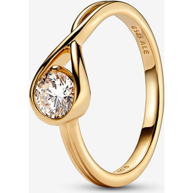 Pandora Infinite 14k Gold Lab-grown Diamond Ring - 14k gold / Lab-grown diamond - Sz. 54 - Clear