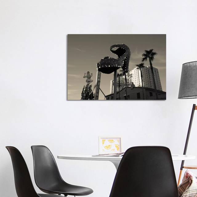 Low Angle View of Neon Signs of A Casino, Fremont Street, the Strip, Las Vegas, Nevada, Usa by Panoramic Images - Wrapped Canvas Graphic Art (66.04cm H x 101.6cm W x 3.81cm D)