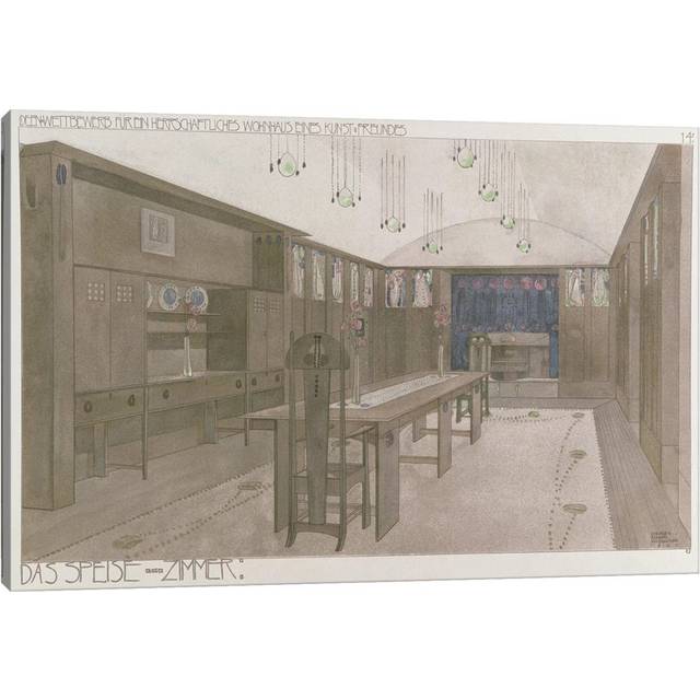 Design for a Dining Room, 1901 by Charles Rennie Mackintosh - Wrapped Canvas Art Prints (45.72cm H x 66.04cm W x 1.91cm D)