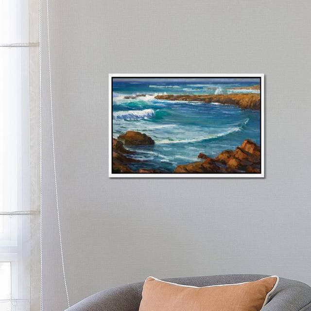 Kiss in Late Autumn by Christopher Clark - Floater Frame Graphic Art on Canvas - White Framed Canvas (66.04 cm H x 45.72 cm W)
