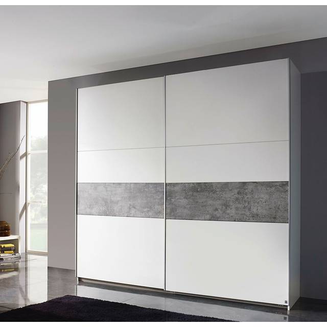 Korbach Stone Grey and Metallic Grey 218cm Sliding Door Wardrobe