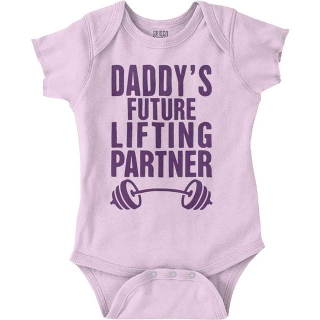 Brisco Brands Fathers Day Daddys Future Gym Partner Baby Bodysuit Jumper Boys