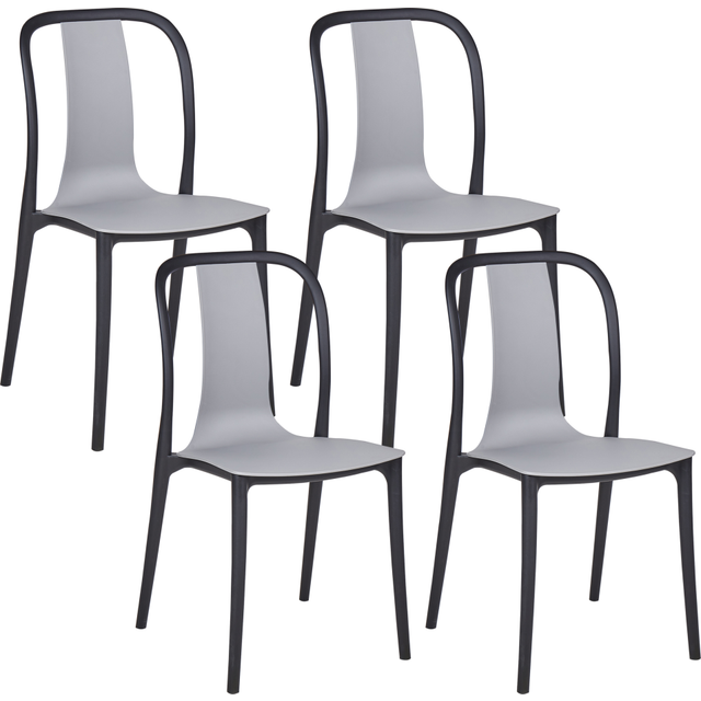 Beliani Set of 4 Garden Chairs SPEZIA Grey, Grey