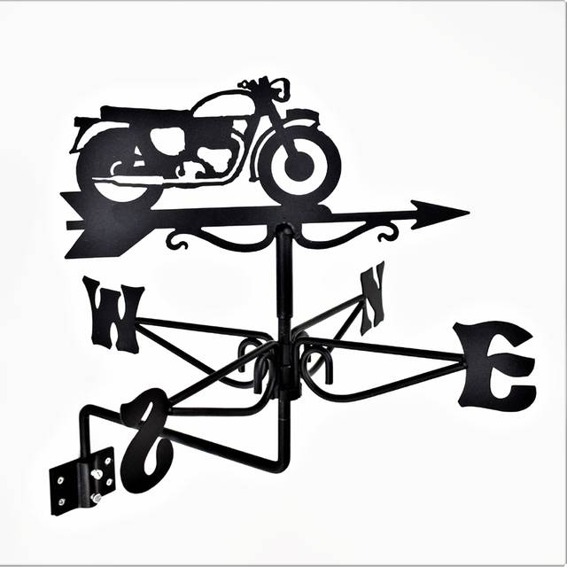 Oakley - Mini Vintage Motorcycle Weathervane - Steel - L38 x W38 x H43 cm - Black