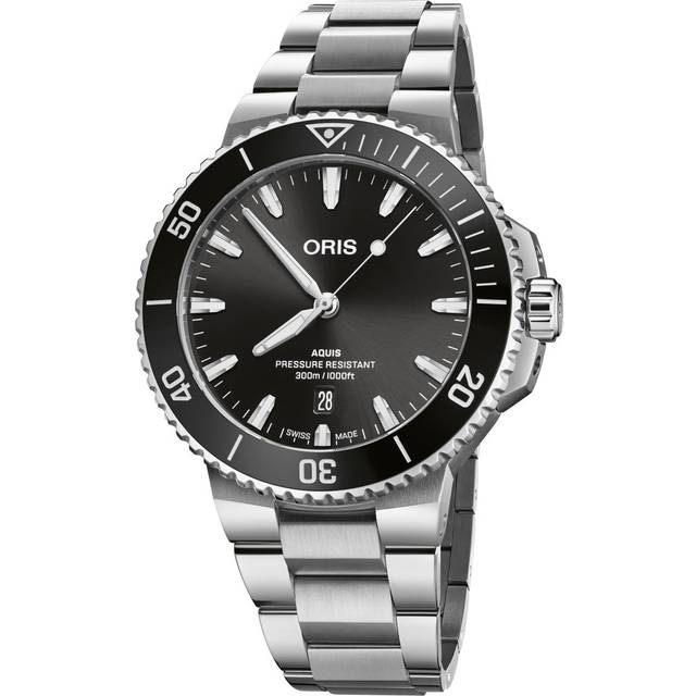 Oris Aquis Date sort med l�nke 43,5mm
