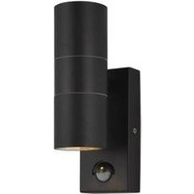 Forum Leto Wall GU10 Up/Downlight with PIR IP65 - Black - ZN-29179-BLK