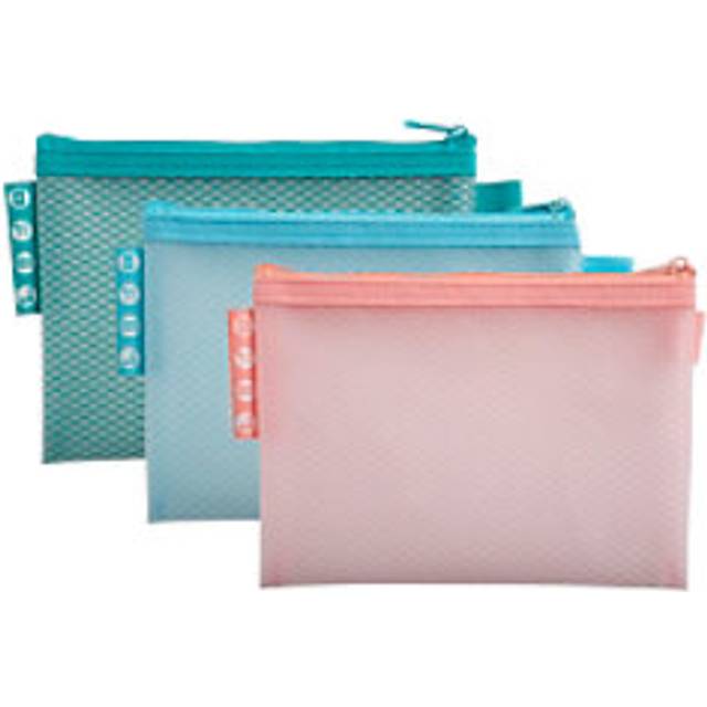 Exacompta Kreacover Zip Lock Bag 37120E Zip PP (Polypropylene), EVA (Ethylene-Vinyl Acetate) Landscape 16.8 (W)0.4 (D)12.5 (H) cm Assorted Pack of 3