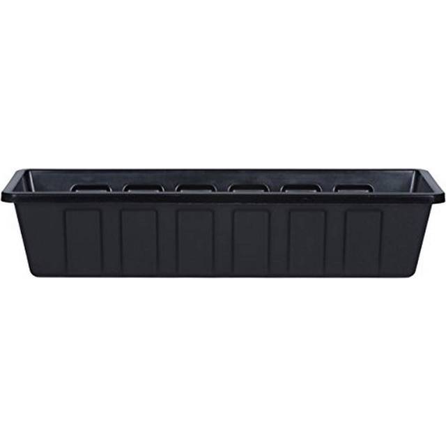 Novelty Poly-Pro Plastic Flower Box Planter  Black  24-Inch
