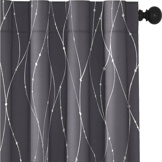 Deconovo Short Curtains for Small Window  45 Inch Length Panel - Back Tab Curtains  Sunblock Window Panel Drapes for Laundry Room (52 x 45 I