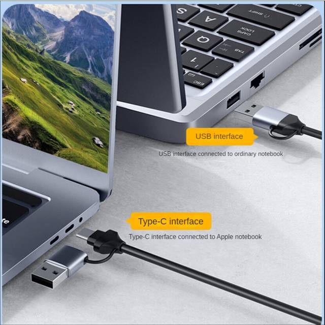 4K HDMI-Compatible to Type-C+USB Capture Card 1080P Computer Game Mobile Phone Live Audio Video Capture Card 1.8M