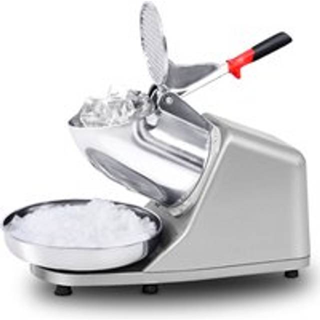 (grey, EU) Electric Snow Cone Maker Ice Crusher Machine With Safety Protection Ergonomic Handle Design Shaved Ice Machine With Cover