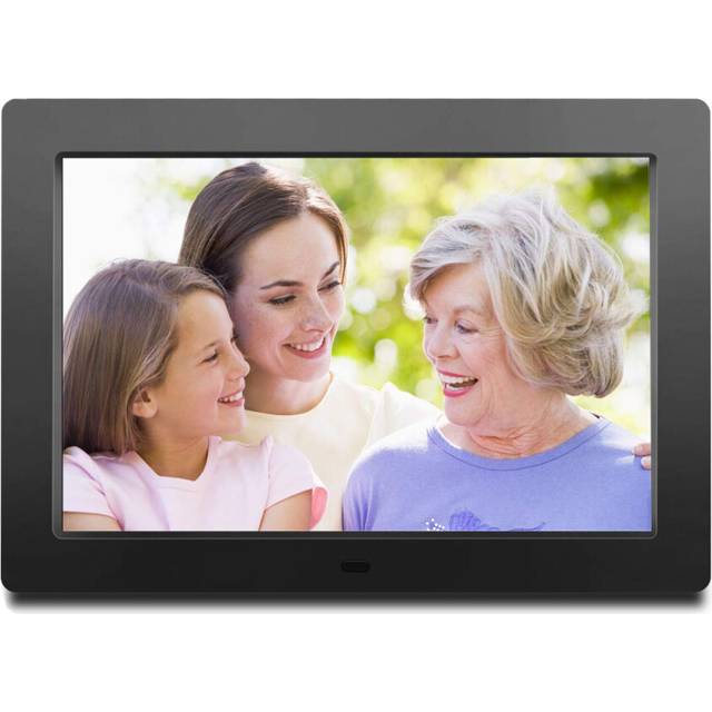 (Digital Photo Frame, Black 8 Inch) Digital Photos Frame Dementia Calendar Alarm Clock