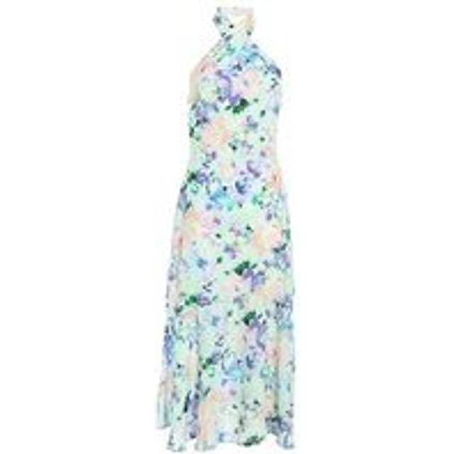 Quiz Womens Multicoloured Floral Halter Neck Midi Dress - Size 16 UK