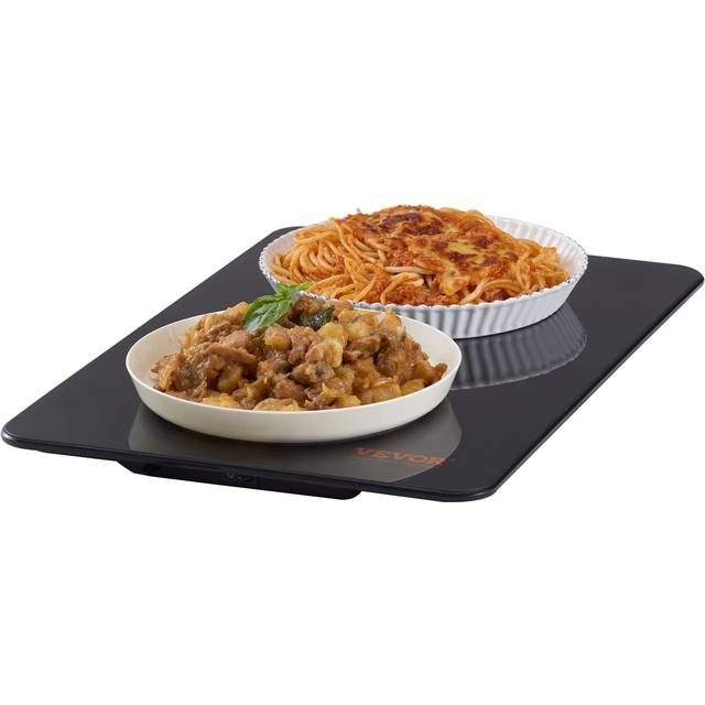 Vevor CBJRG420280MMMH3FV1 16.5 x 11 in. Portable Tempered Glass Heating Tray with Temperature Control, Black