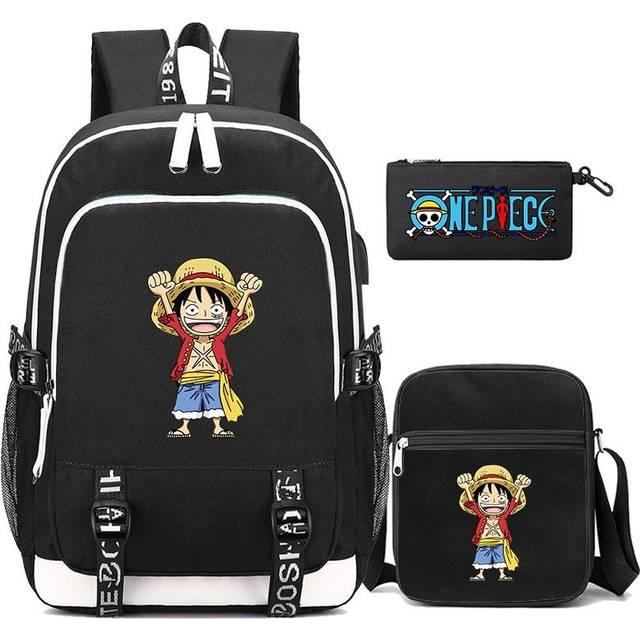 3Pcs/set Anime One Piece Bookbag Large Capacity Backpack Teenagers Student Schoolbag Boy Girl Rucksacks Back To School