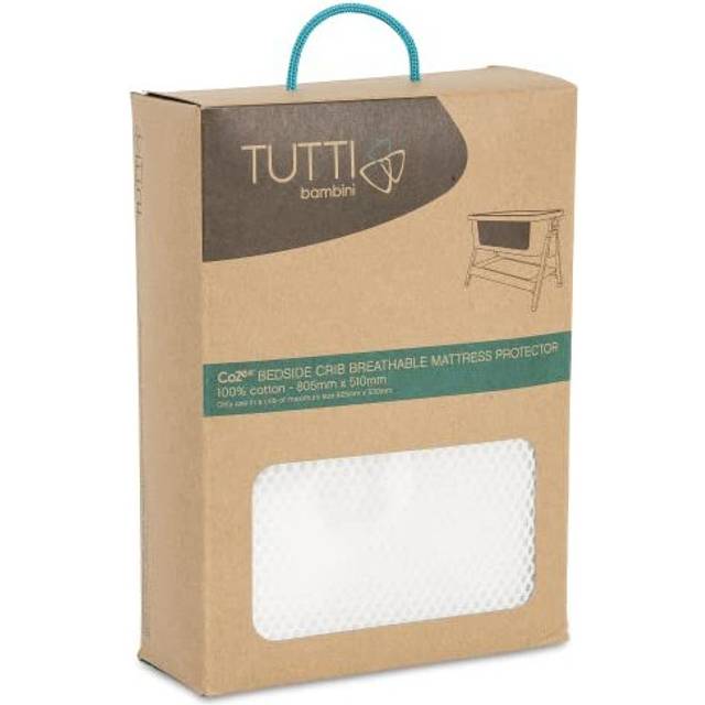 Tutti Bambini CoZee Bedside Crib Breathable Mattress Protector - White