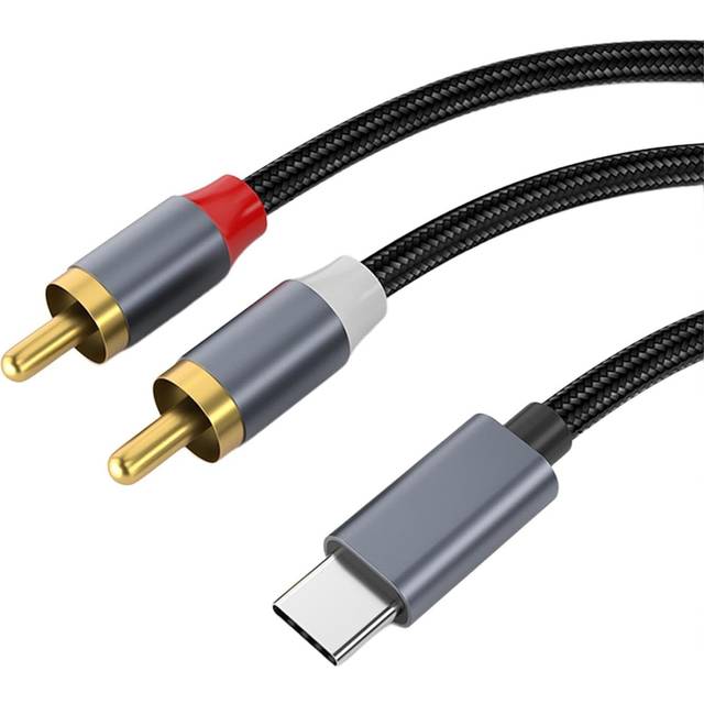NÖRDIC USB-C till RCA kabel 1,2m för ljud
