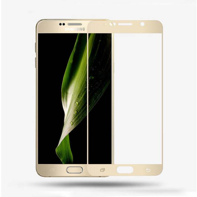 2PCS Curved Edge Tempered Glass Film for Samsung Galaxy Note 5 GOLD COLOR
