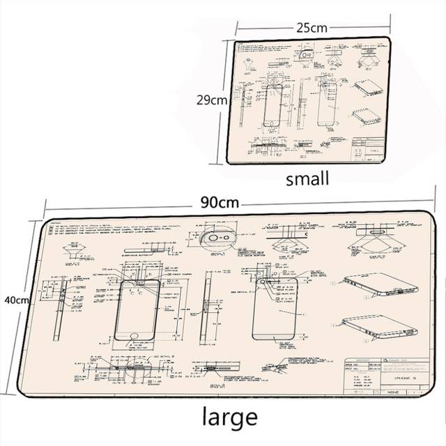 (a-5 350X600X2MM) Xxl Mouse Pad Blueprint Apple Mousepad Gamer Keyboard Pad Office Desk Mat Design Drawing Pad Carpet For Computer Mouse Mats Big